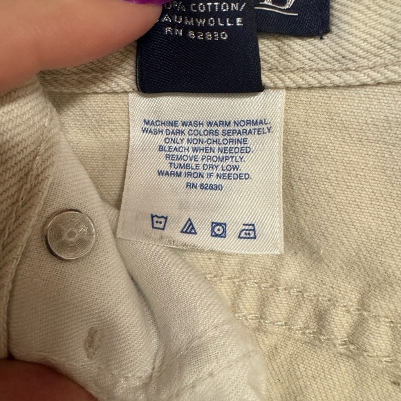 Lands' End Cream Straight Leg Jeans Classic Style - Picture 9 of 9